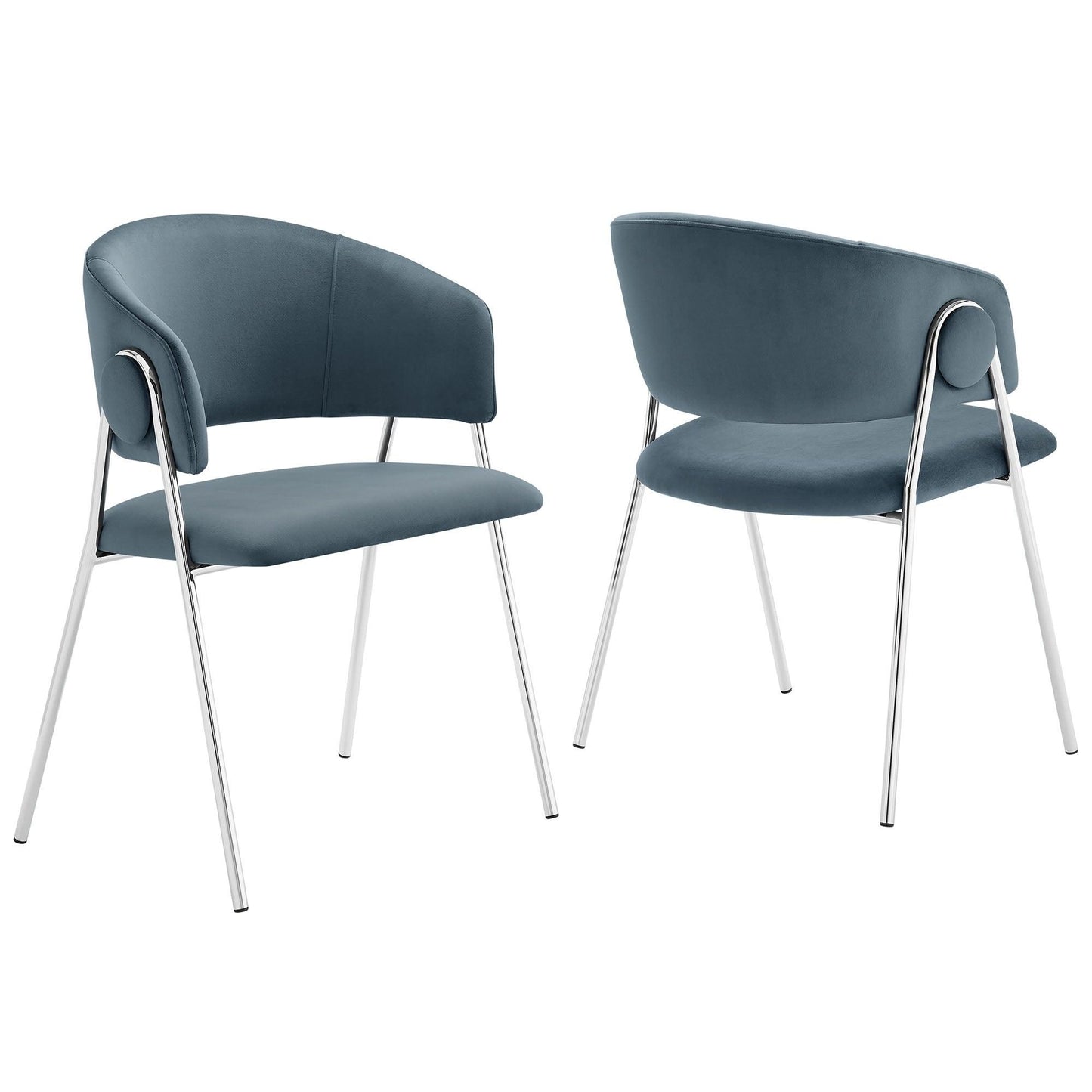 Nella Upholstered Performance Velvet Dining Chair Set of 2 by Modway FredCo