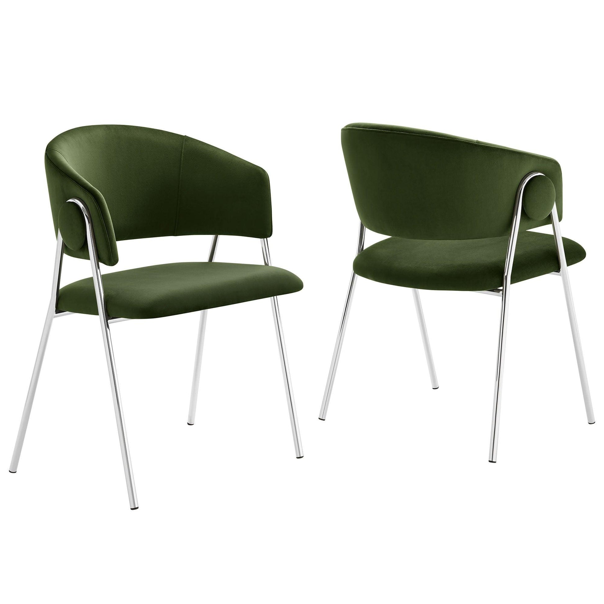 Nella Upholstered Performance Velvet Dining Chair Set of 2 by Modway FredCo