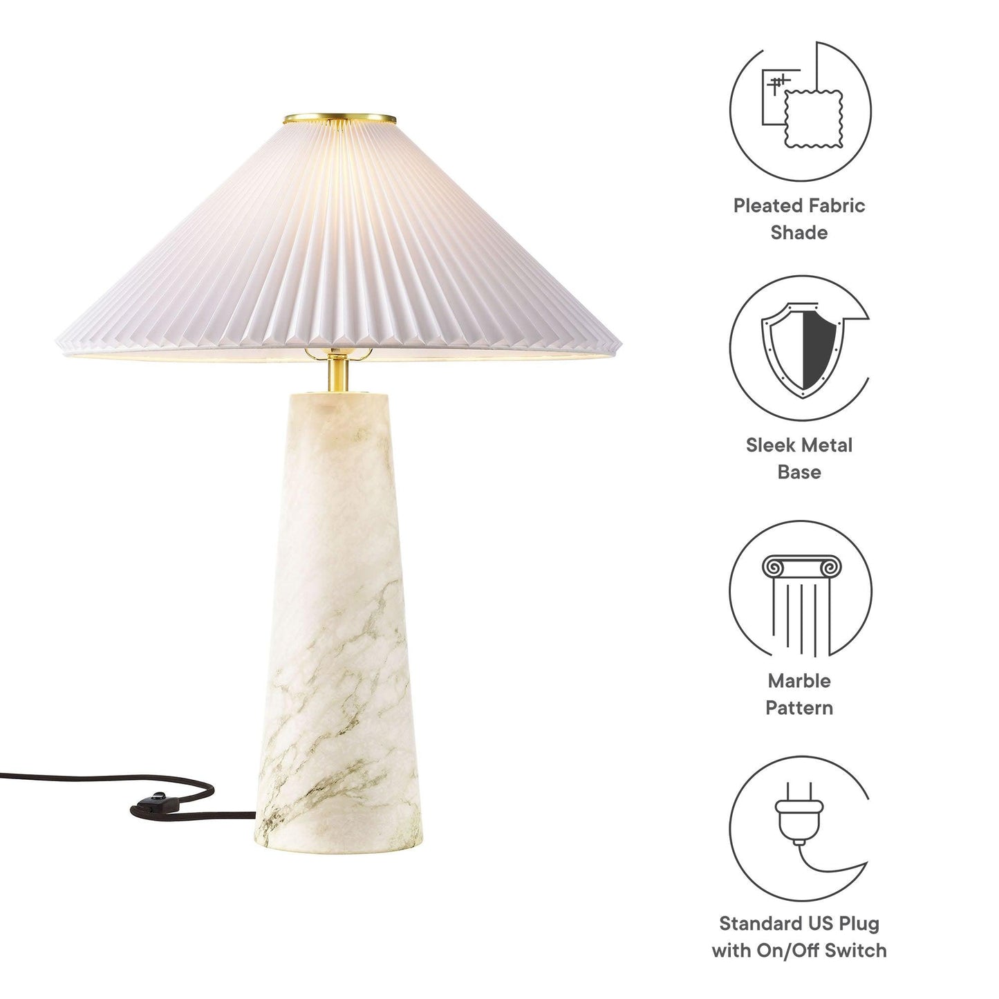 Nera Marble Table Lamp by Modway FredCo