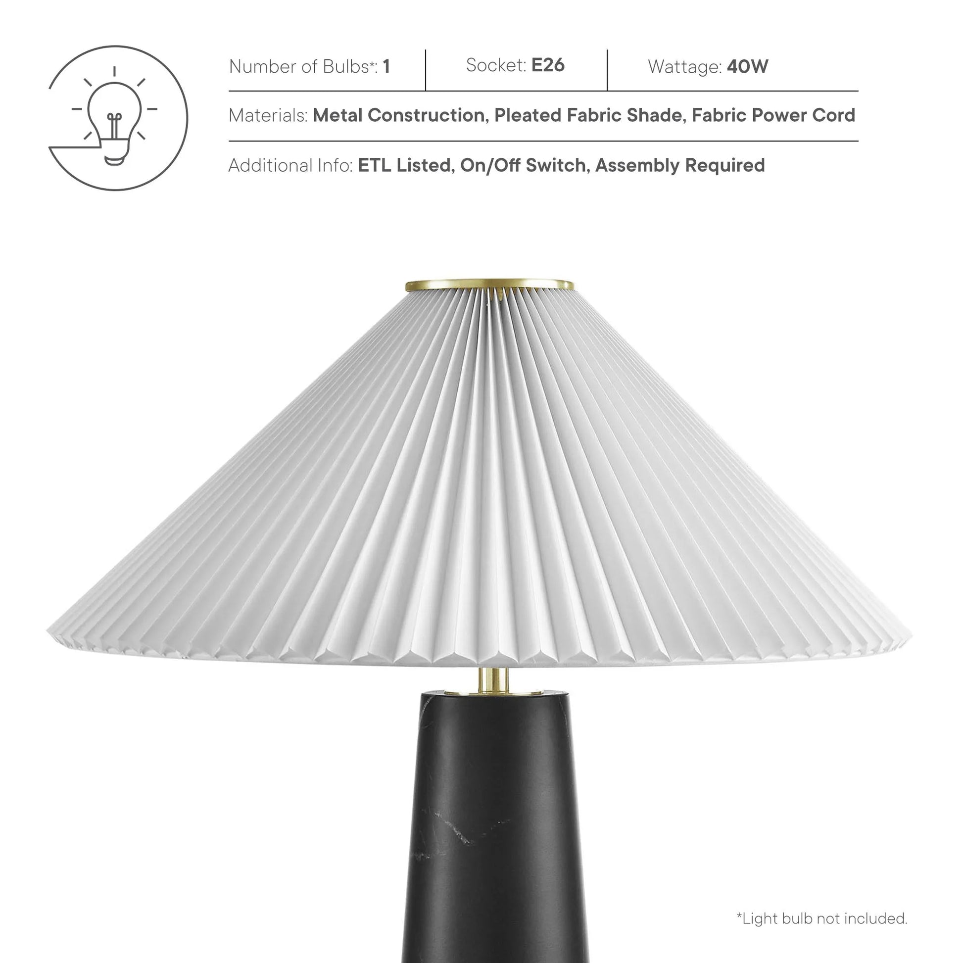 Nera Marble Table Lamp by Modway EEI-6963 FredCo