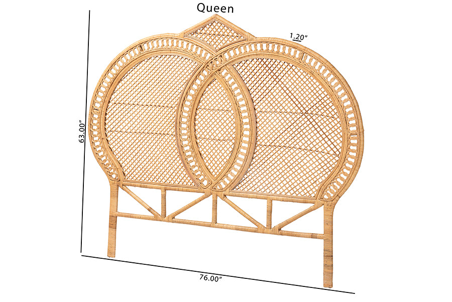 Nerita Natural Rattan Queen Standalone Headboard FredCo