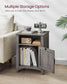 Nightstand with Cabinet and Compartment Misty Gray FredCo