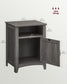 Nightstand with Cabinet and Compartment Misty Gray FredCo