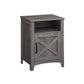 Nightstand with Cabinet and Compartment Misty Gray FredCo