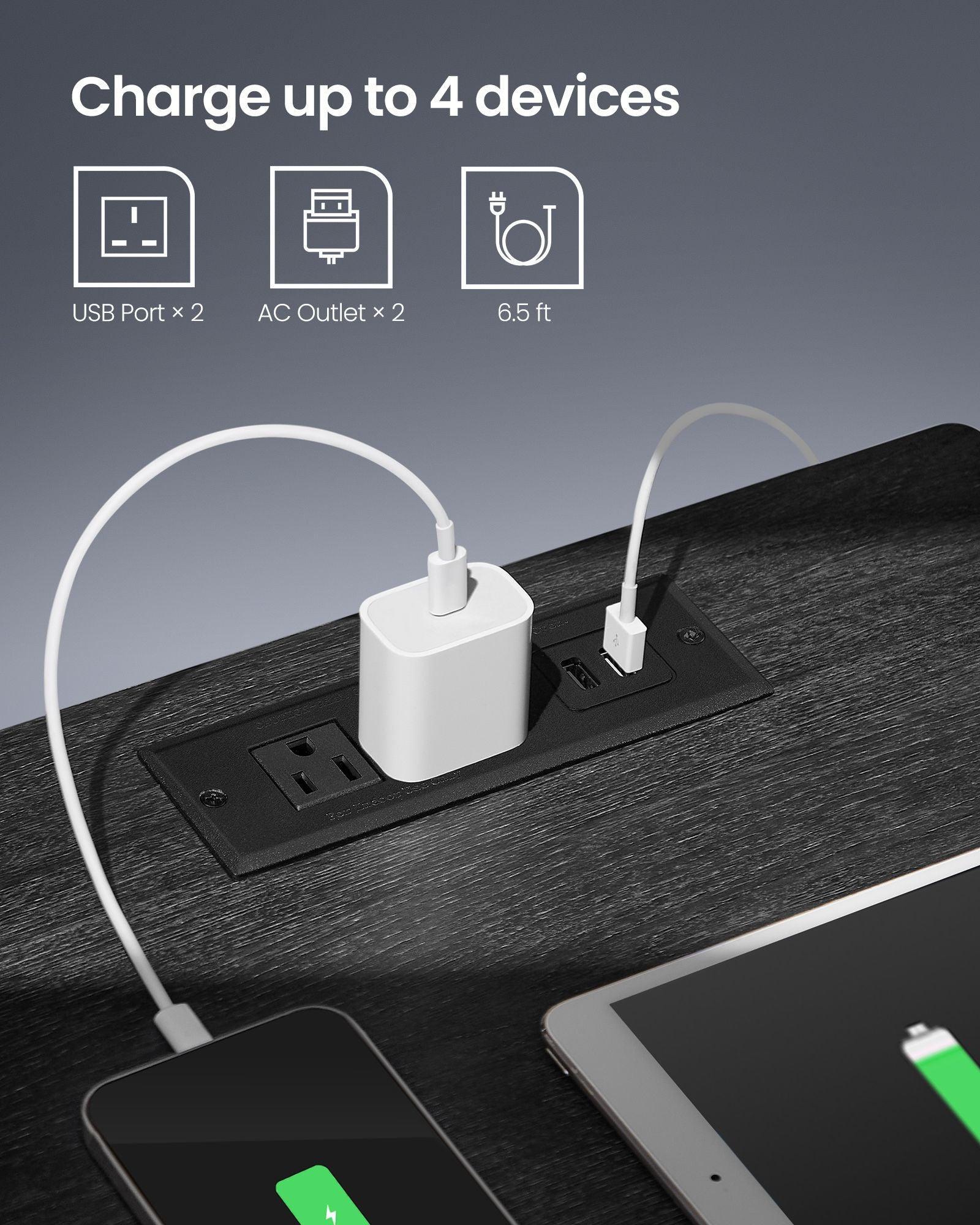 Nightstand with Charging Station FredCo