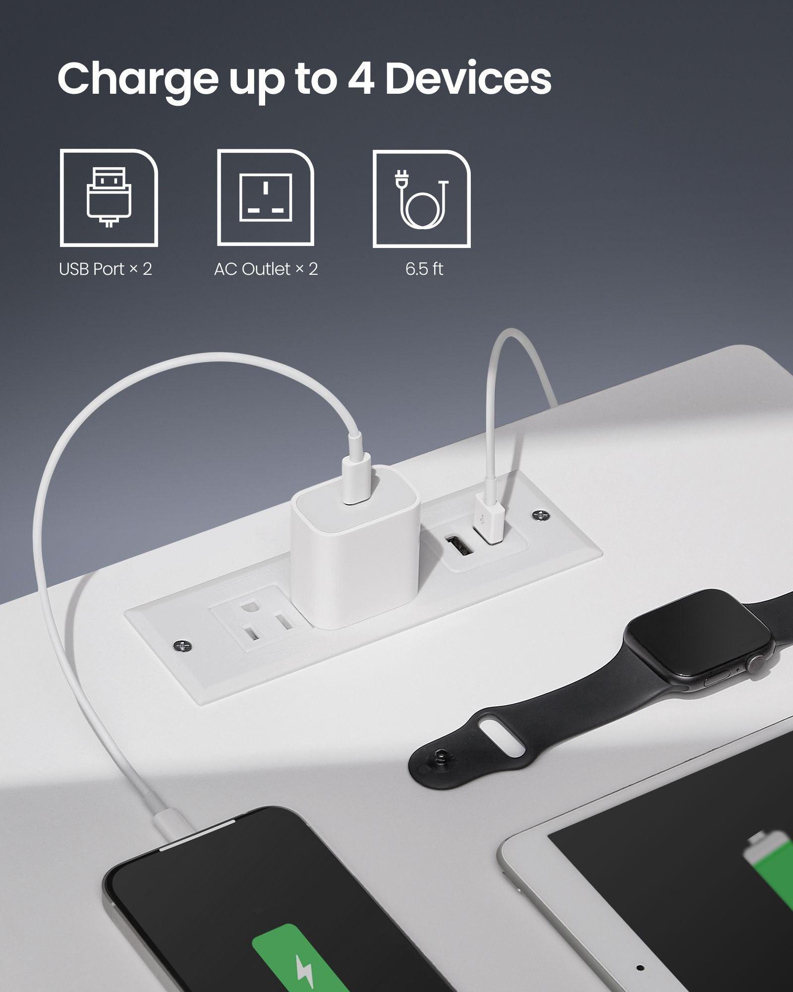 Nightstand with Charging Station & LED FredCo