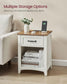 Nightstand with Charging Station and Open Compartment Rustic White and Honey Brown FredCo