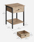 Nightstand with Drawer and Shelf Camel Brown and Black FredCo