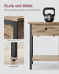 Nightstand with Drawer and Shelf Camel Brown and Black FredCo