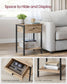 Nightstand with Drawer and Shelf Camel Brown and Black FredCo