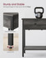 Nightstand with Drawer and Shelf Stone Gray and Black FredCo