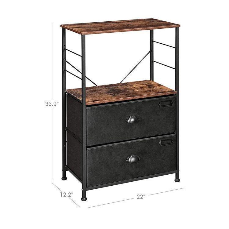 Nightstand with Fabric Drawers FredCo