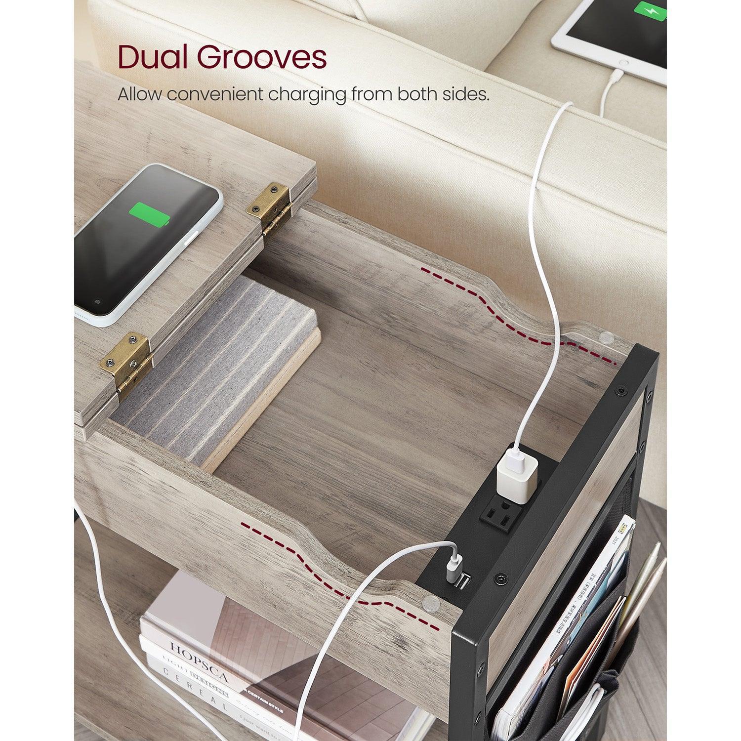 Nightstand with USB Ports and Outlets FredCo