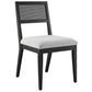 Nimba Faux Rattan Fabric Dining Chairs Set of 2 by Modway FredCo