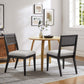 Nimba Faux Rattan Fabric Dining Chairs Set of 2 by Modway FredCo