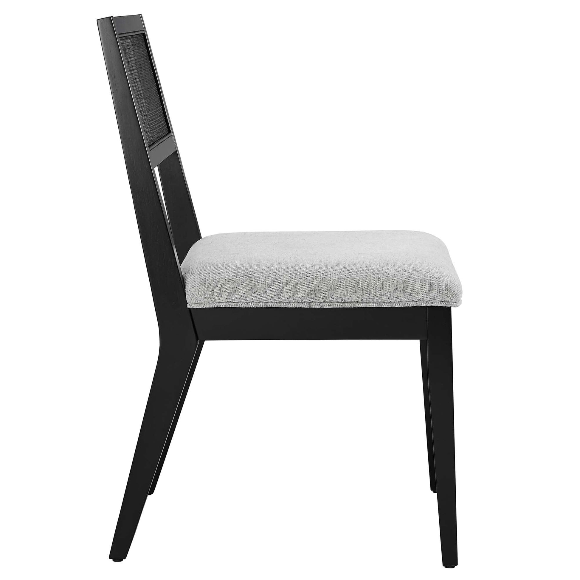 Nimba Faux Rattan Fabric Dining Chairs Set of 2 by Modway FredCo