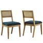 Nimba Faux Rattan Fabric Dining Chairs Set of 2 by Modway FredCo