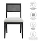 Nimba Faux Rattan Fabric Dining Chairs Set of 2 by Modway FredCo