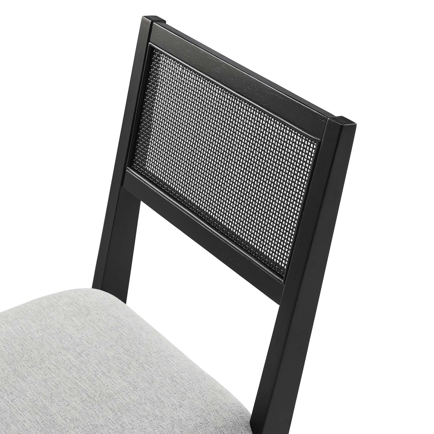 Nimba Faux Rattan Fabric Dining Chairs Set of 2 by Modway FredCo