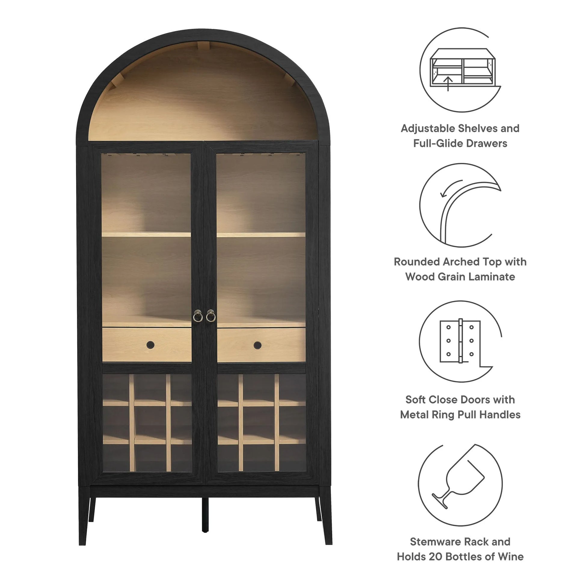 Nolan Arched Bar Cabinet by Modway EEI-7203 FredCo