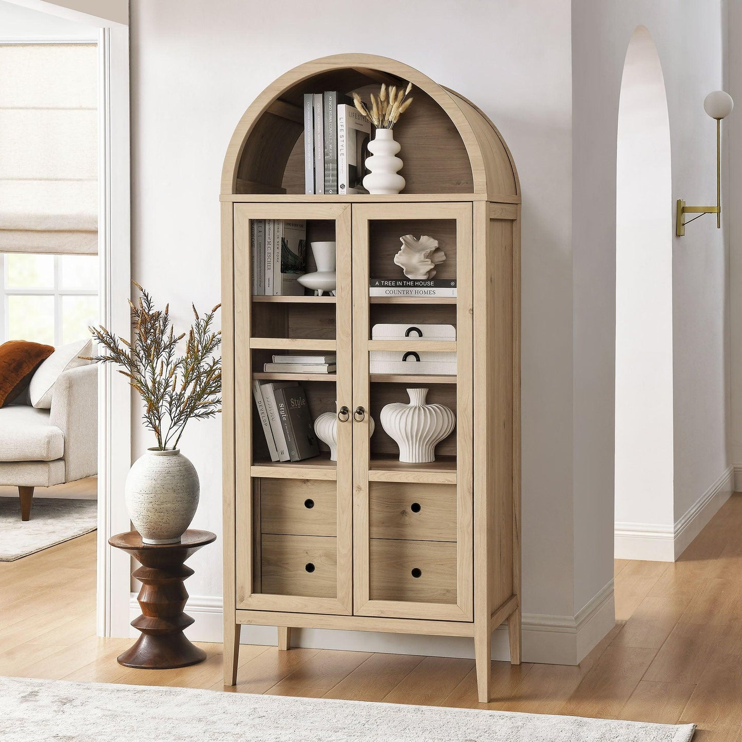 Nolan Tall Arched Storage Display Cabinet by Modway FredCo