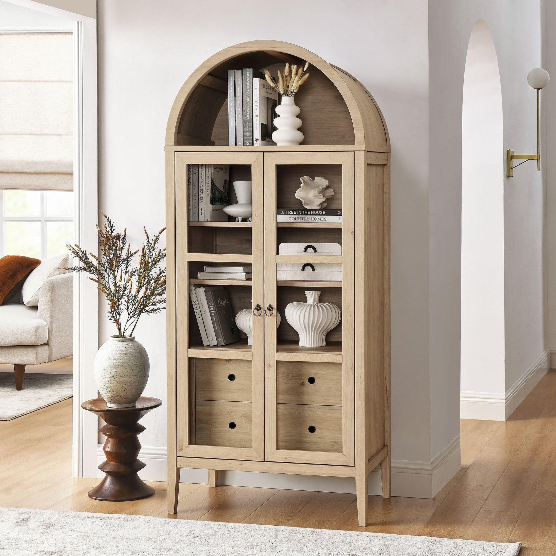 Nolan Tall Arched Storage Display Cabinet by Modway FredCo