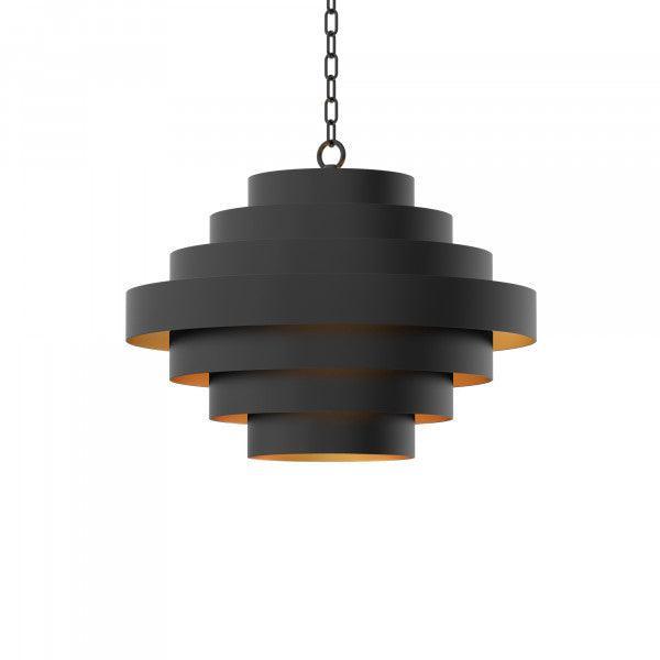Nordic Black Circular Chandelier , Iron 15.7 in x 20.1 in FredCo
