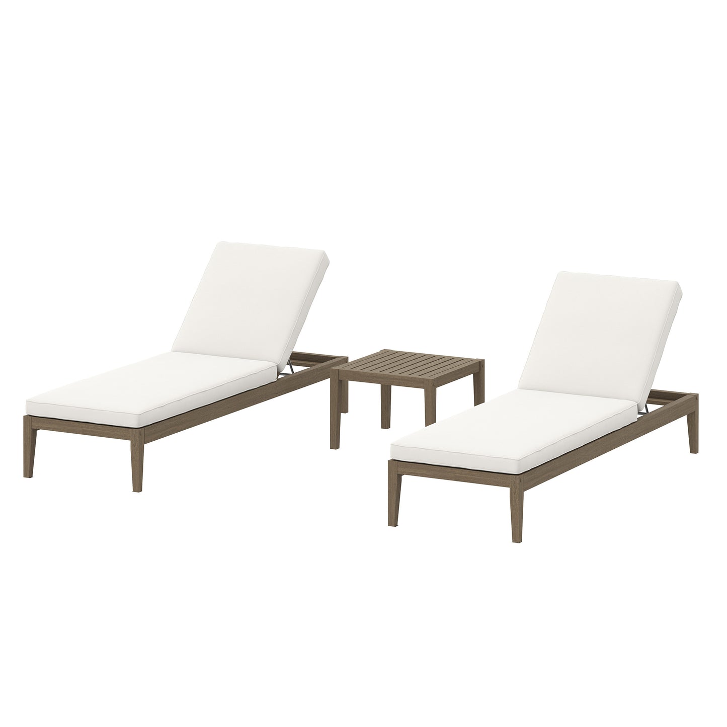 Northlake 3-Piece Outdoor Patio Teak Wood Furniture Set FredCo