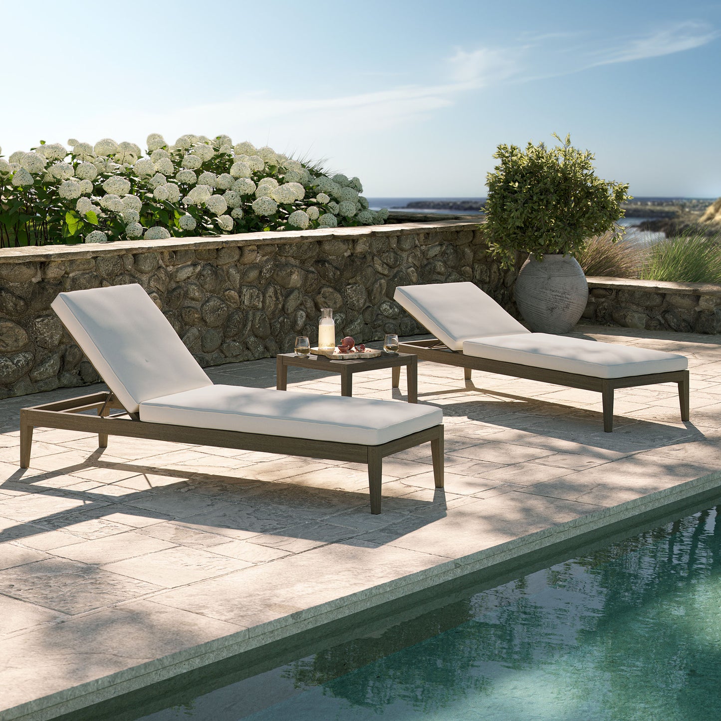 Northlake 3-Piece Outdoor Patio Teak Wood Furniture Set FredCo