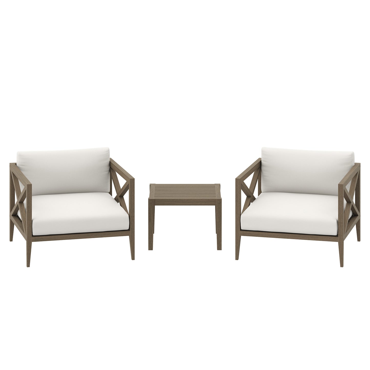 Northlake 3-Piece Outdoor Patio Teak Wood Furniture Set with Armchair and Side Table by Modway EEI-7275 FredCo