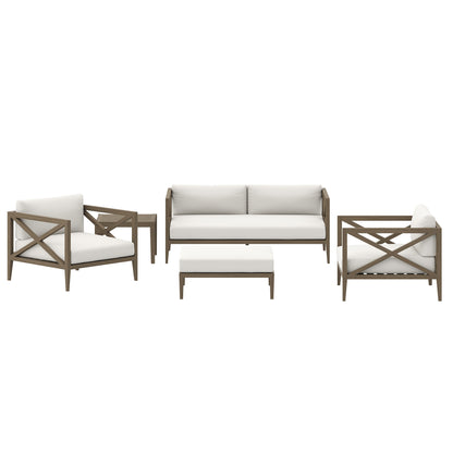 Northlake 5-Piece Outdoor Patio Teak Wood Furniture Set by Modway EEI-7274 FredCo