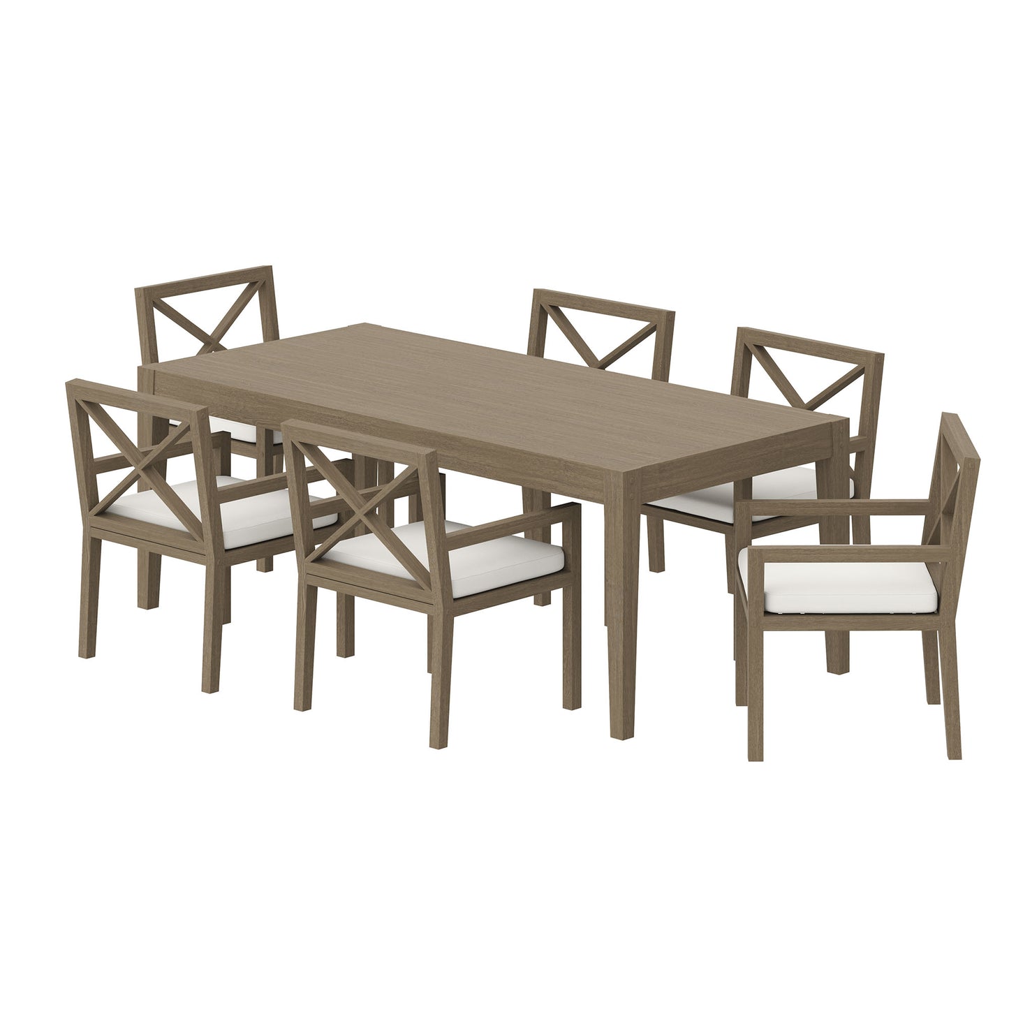 Northlake 7-Piece Outdoor Patio Teak Wood Dining Set by Modway EEI-7445 FredCo