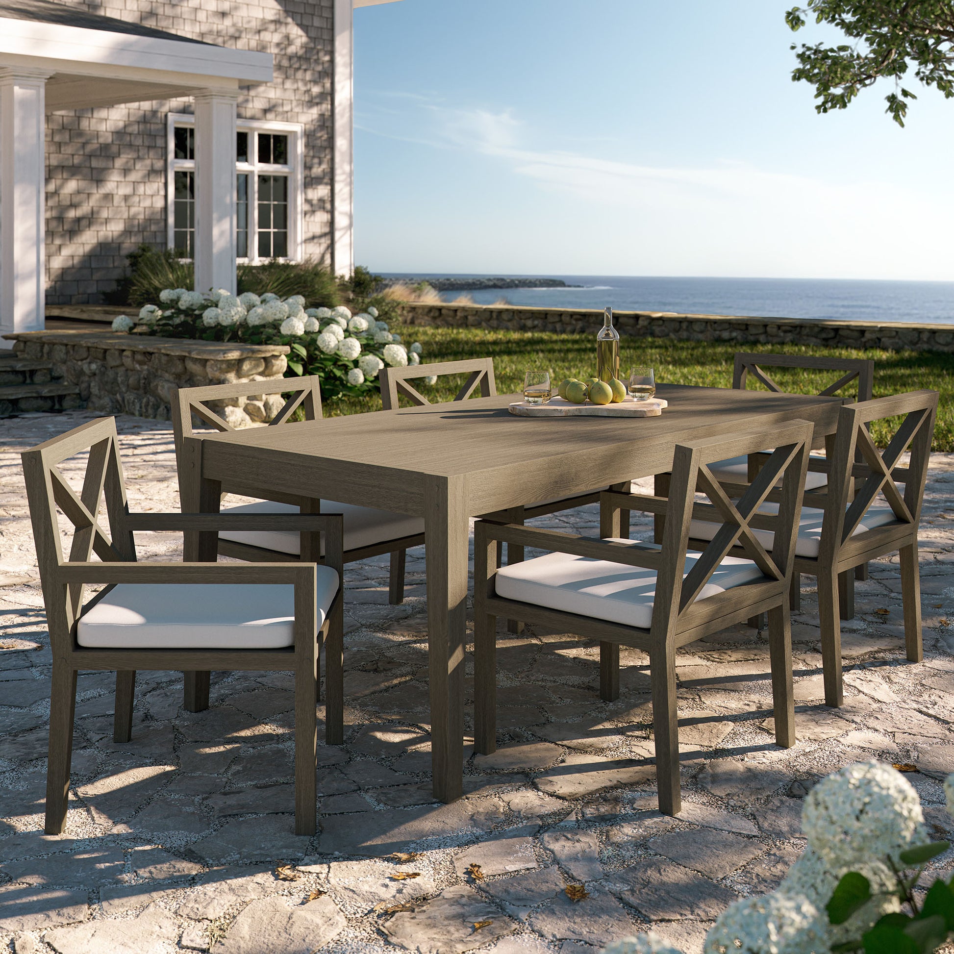 Northlake 7-Piece Outdoor Patio Teak Wood Dining Set by Modway EEI-7445 FredCo