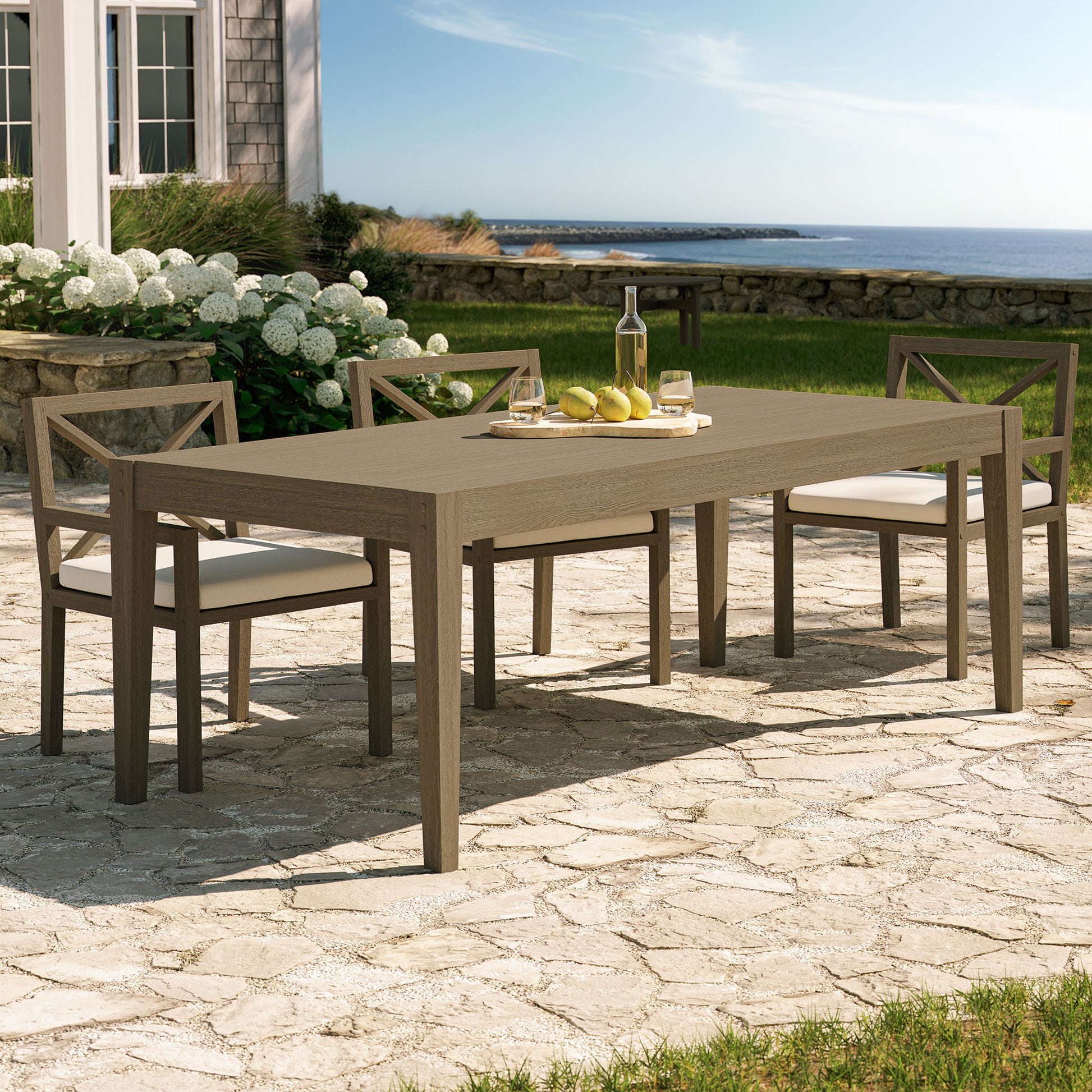 Northlake 83" Rectangular Outdoor Patio Teak Dining Table by Modway EEI-7257 FredCo