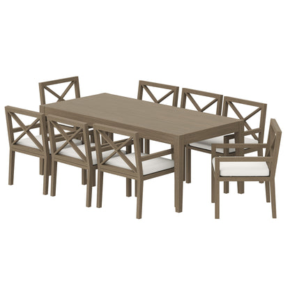 Northlake 9-Piece Outdoor Patio Teak Wood Dining Set by Modway EEI-7271 FredCo