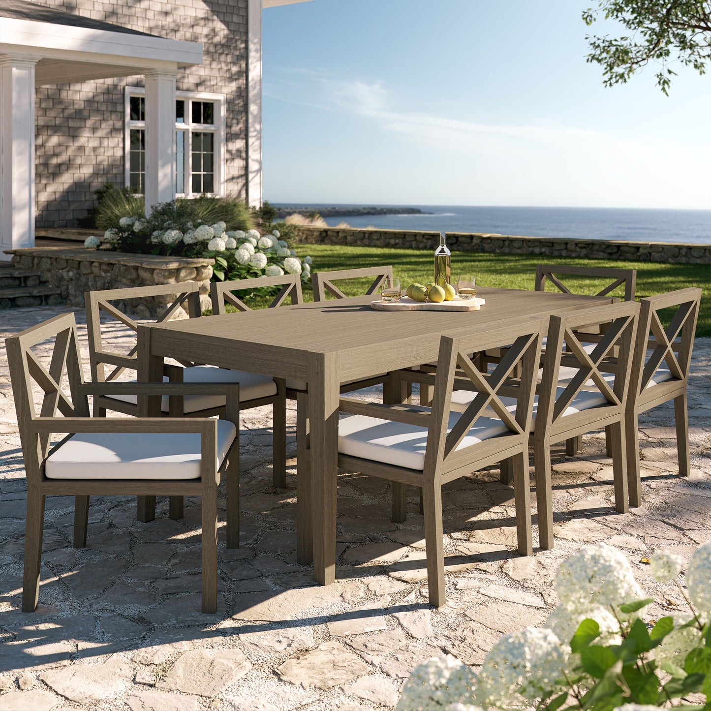 Northlake 9-Piece Outdoor Patio Teak Wood Dining Set by Modway EEI-7271 FredCo
