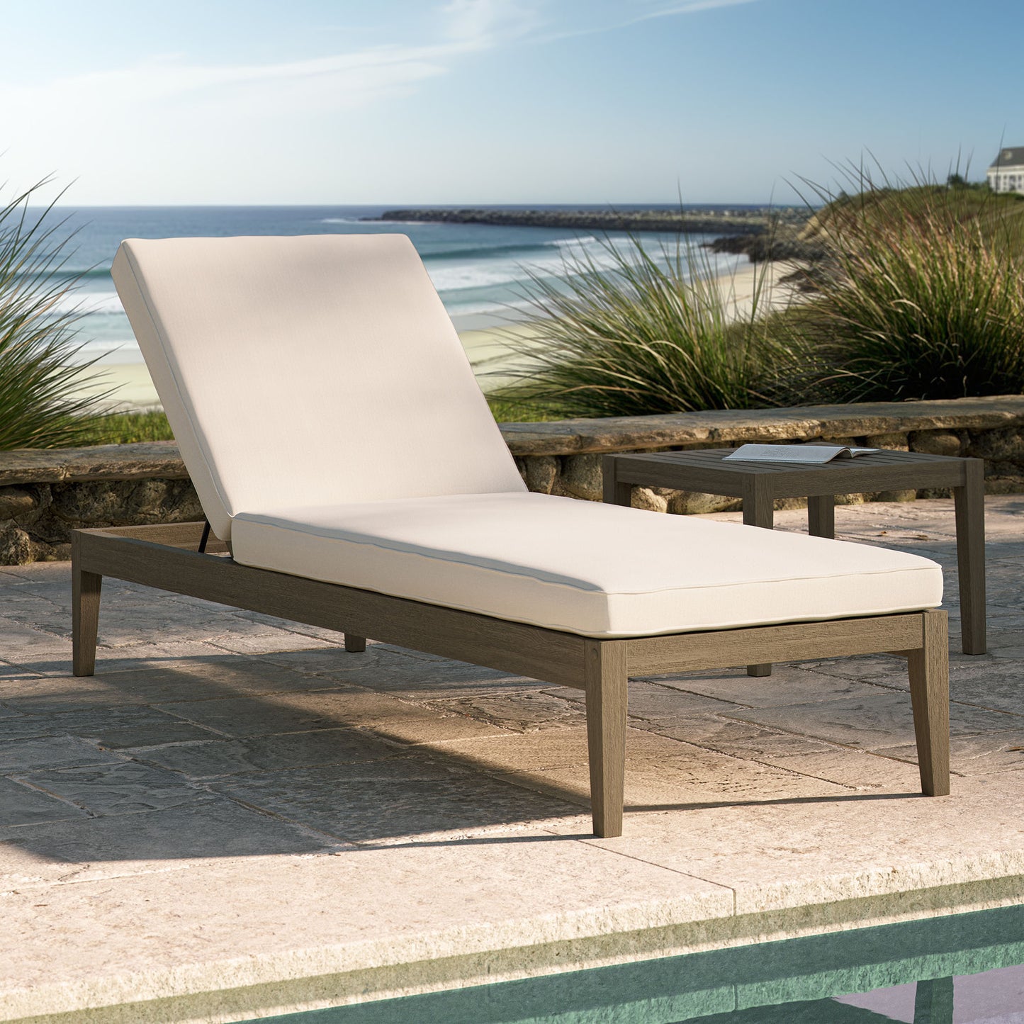 Northlake Outdoor Patio Teak Chaise Lounge by Modway EEI-7256 FredCo