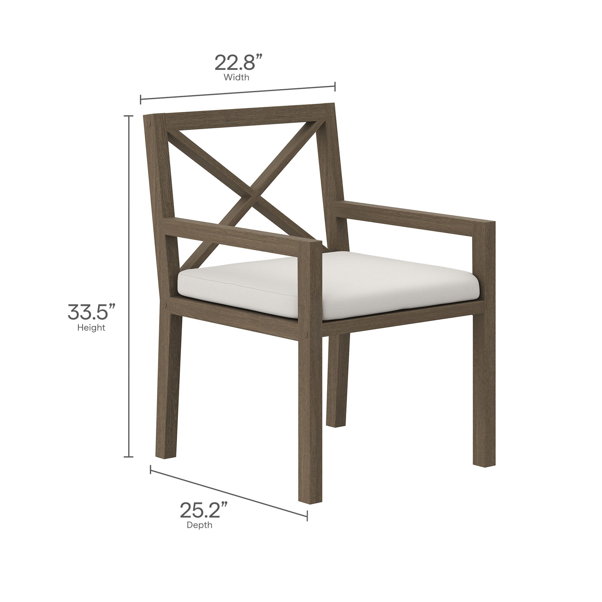Northlake Outdoor Patio Teak Dining Armchair by Modway EEI-7253 FredCo