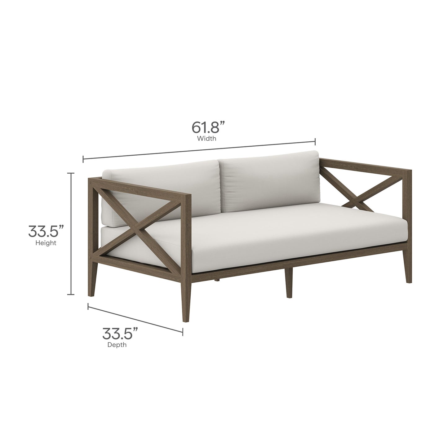 Northlake Outdoor Patio Teak Loveseat by Modway EEI-7254 FredCo
