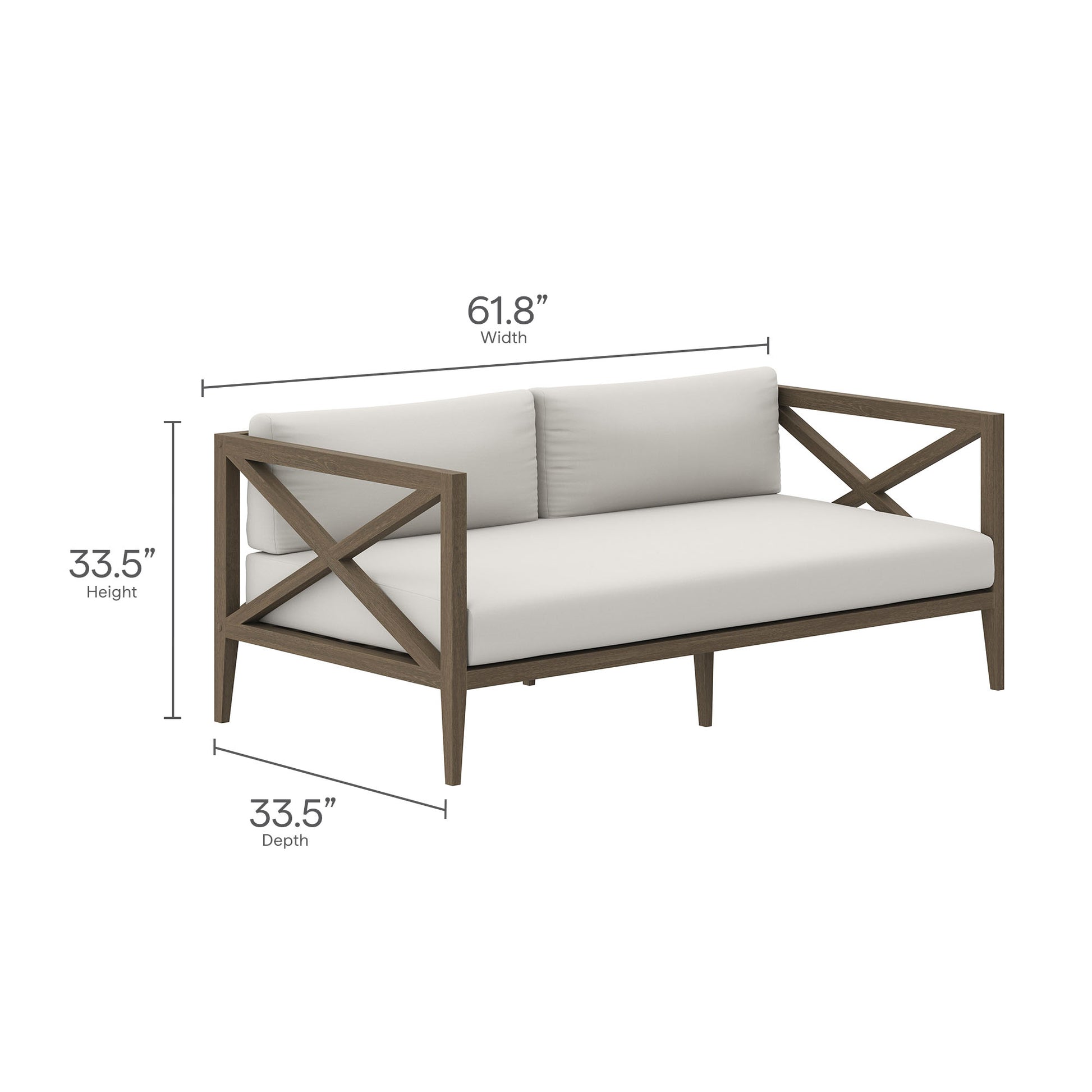 Northlake Outdoor Patio Teak Loveseat by Modway EEI-7254 FredCo