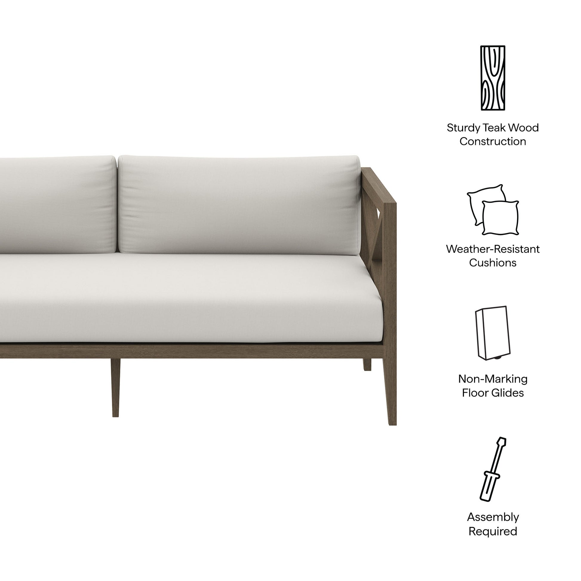 Northlake Outdoor Patio Teak Loveseat by Modway EEI-7254 FredCo