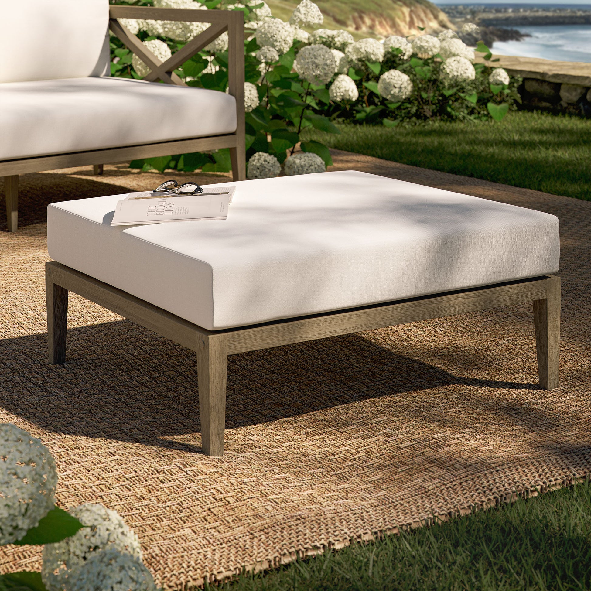 Northlake Outdoor Patio Teak Ottoman by Modway EEI-7255 FredCo