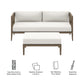 Northlake Outdoor Patio Teak Wood Loveseat and Ottoman Set by Modway EEI-7273 FredCo