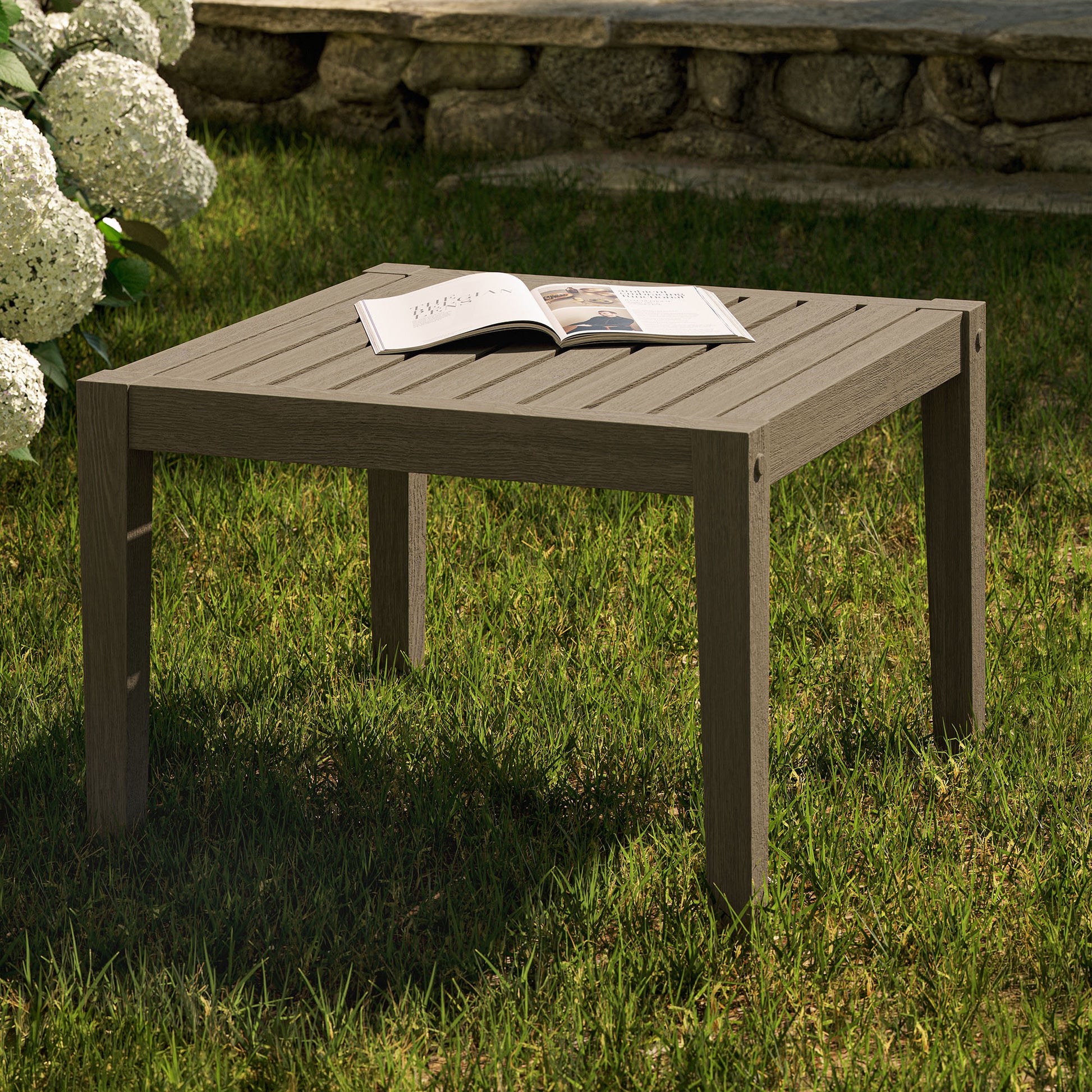 Northlake Square Outdoor Patio Teak Side Table by Modway EEI-7258 FredCo