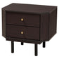 Norwood Modern Transitional Two-Tone Black and Espresso Brown Finished Wood 2-Drawer End Table FredCo