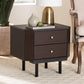 Norwood Modern Transitional Two-Tone Black and Espresso Brown Finished Wood 2-Drawer End Table FredCo