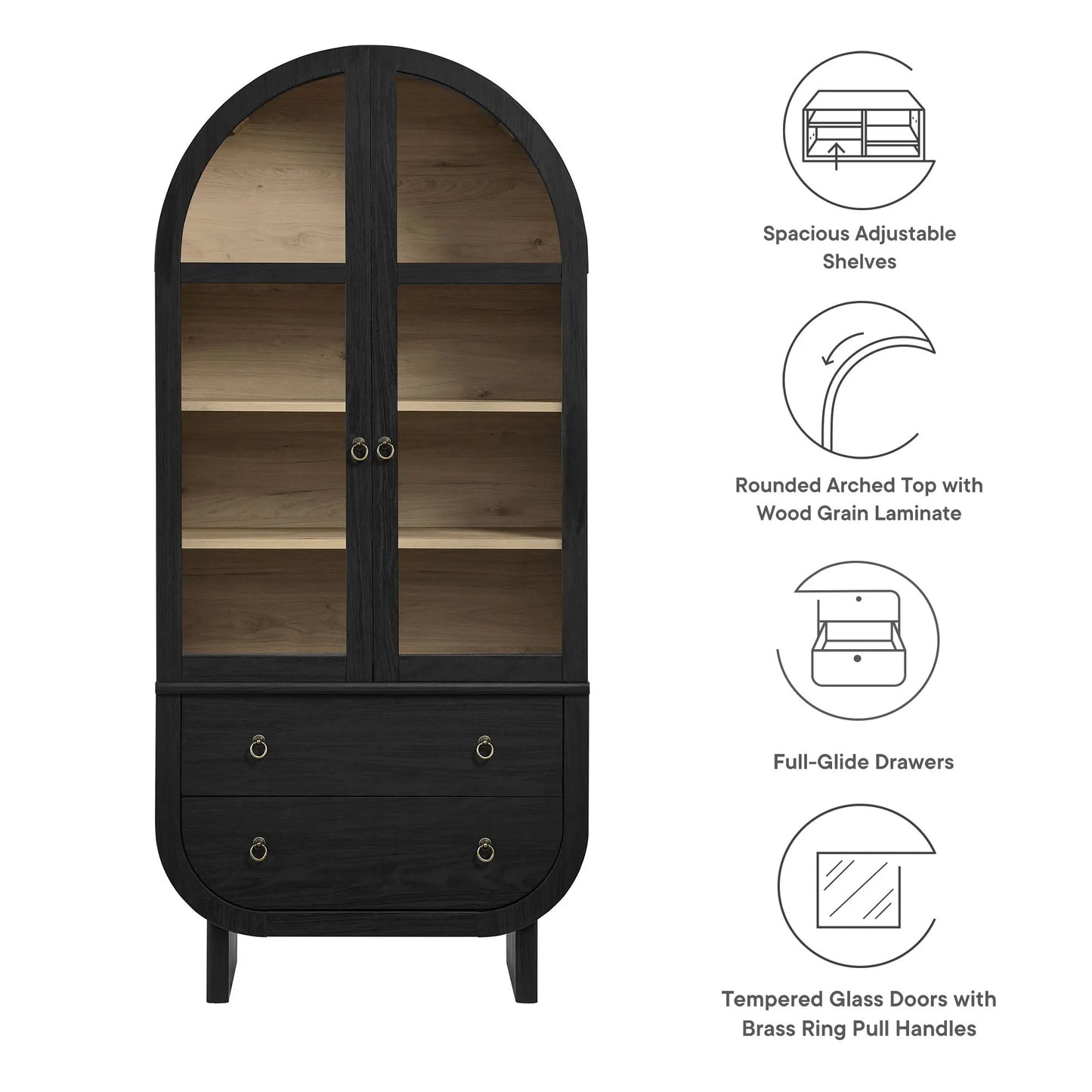 Nyx Arched Display Cabinet by Modway EEI-7216 FredCo