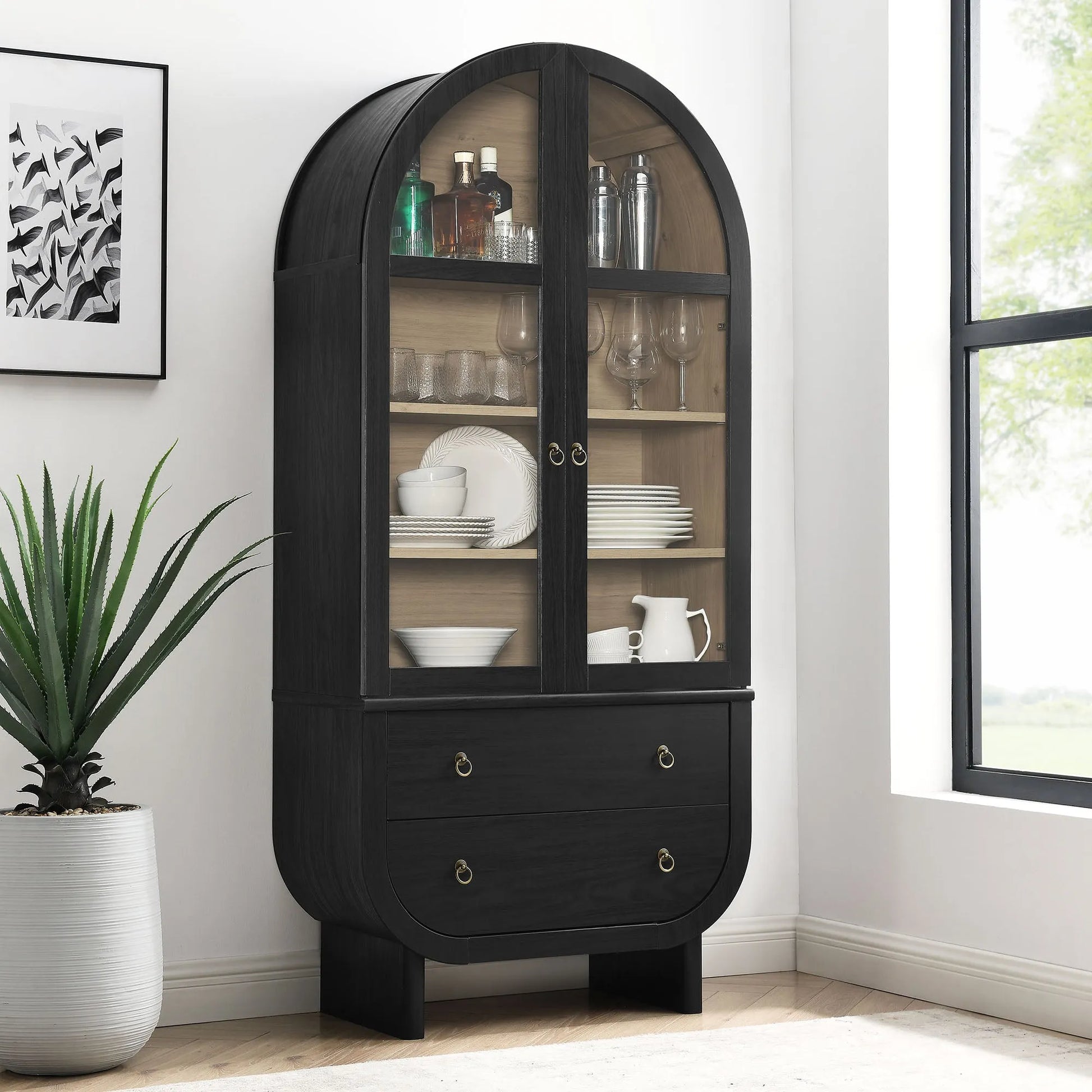 Nyx Arched Display Cabinet by Modway EEI-7216 FredCo