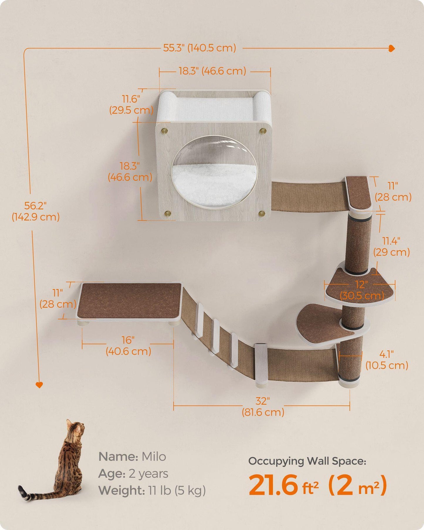 Oasis - Cat Wall Furniture Set of 5 FredCo