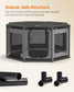 Octagon Dog Playpen L Slate Gray and Ink Black FredCo